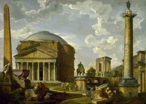 Vue fantastique avec le Panthéon et d